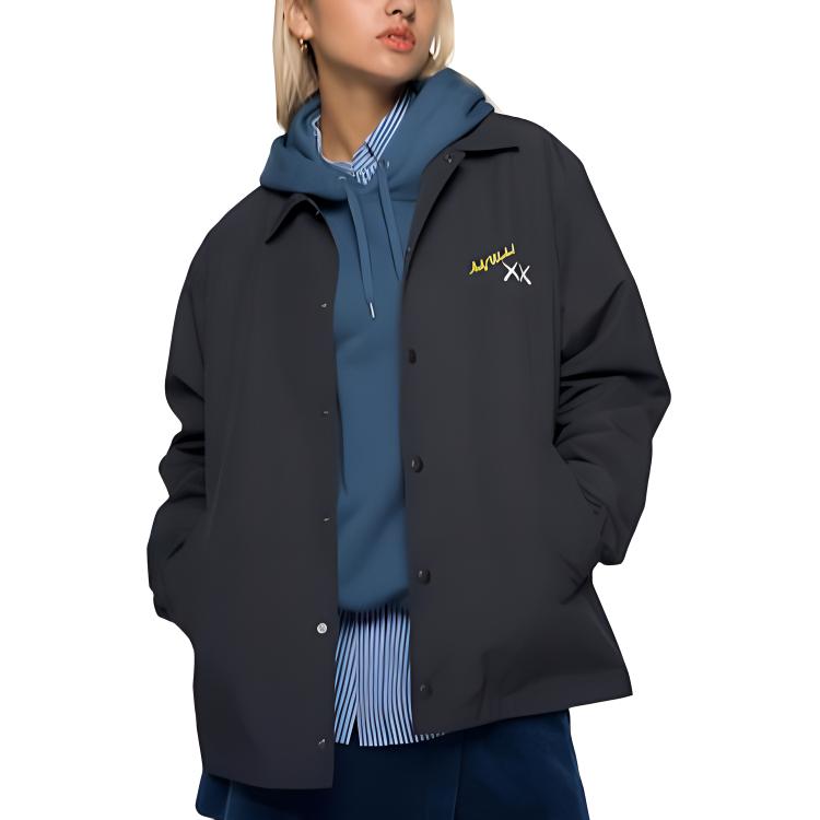 Uniqlo Kaws X Warhol Collaboration FW24 Banana Fashion Print Button Closure Trendy Versatile Jacket Unisex Jackets Black 474138-09