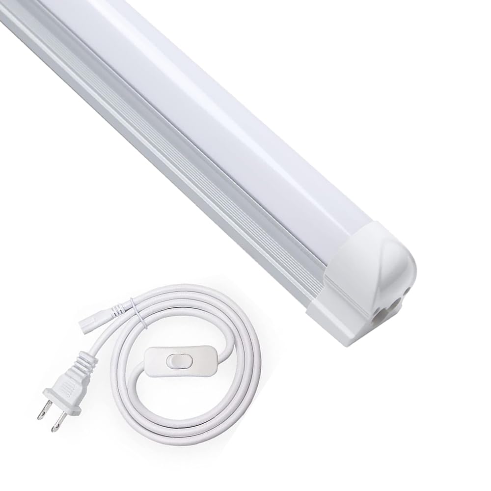 

20 Вт Светодиодный люминесцентный светильник, Встроенный светильник с выключателем, Прямая лампа T8, Потребляемая мощность 10 Вт, 60,5 см, Высокая яркость, 5500K, 1100 лм,