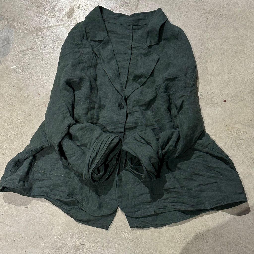 Johnature Frau Frühling Casual Langen Ärmeln Einfarbig Vintage Einreiher Retro Persönlichkeit Mäntel