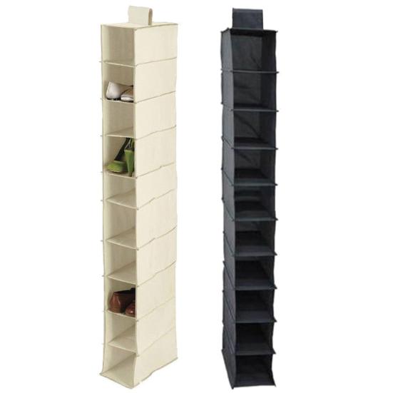 10-ficks Non-woven Tyg Vägghängande Förvaringsväska Ficka BH Strumpa Organiserare