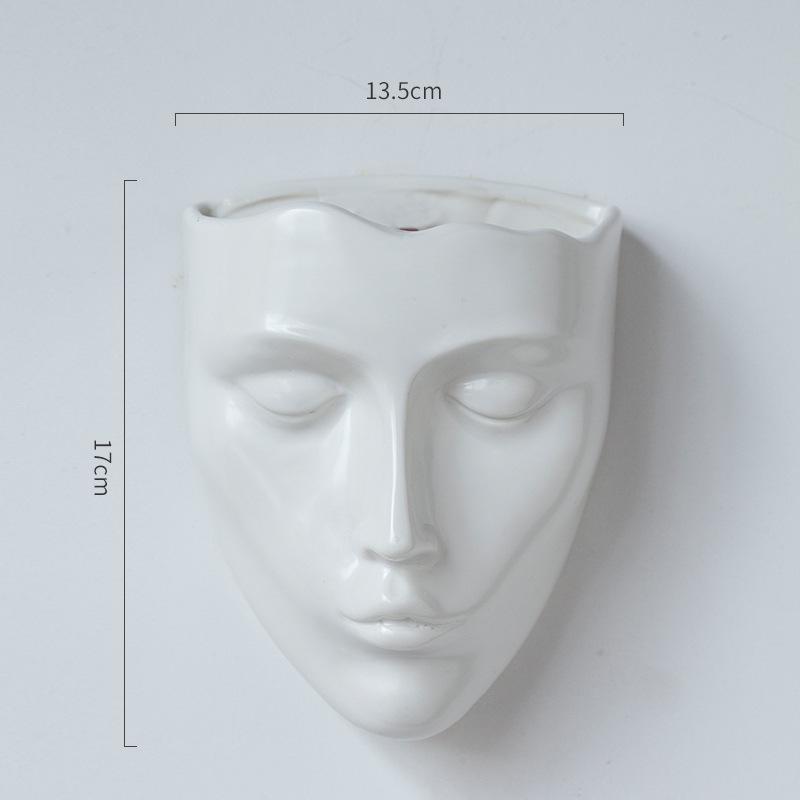 Resin Decorative Vases, DIY Handmade Mask Flower Pots, Indoor Wall Mounted Flower Pots, Outdoor Garden Wall Decorations