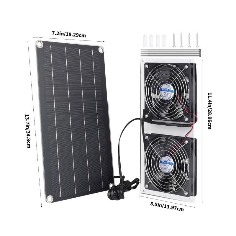 10W Solar plate Powered Exhaust Fan Cooling Ventilator Solar Exhaust Fan for Dog Chicken House Greenhouses Enduring