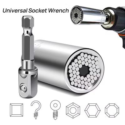 Universal 7-19mm Steckschlüssel Drehmomentschlüssel Kopf Bohrer Ratsche Hülsenschlüssel Magic Grip Multifunktionale Handwerkzeuge