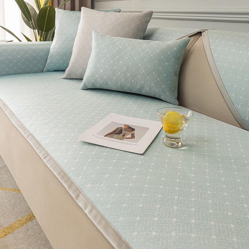 Ice Silk Sofa Mat, Anti Slip Summer Cool Mat, Minimalist Modern High-end Summer Cushion Set, Cover Cloth