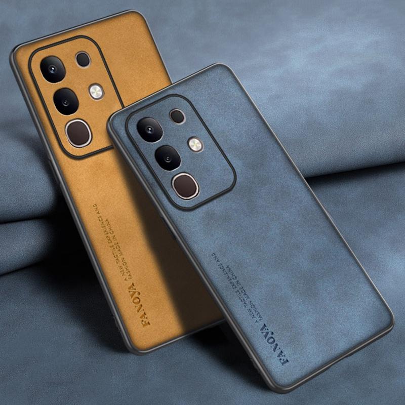 For Vivo Y29 4G Case Luxury PU Leather Phone Case For Vivo T4X Y29 Back Cover Matte Silicone Shockproof Full Protection Coque