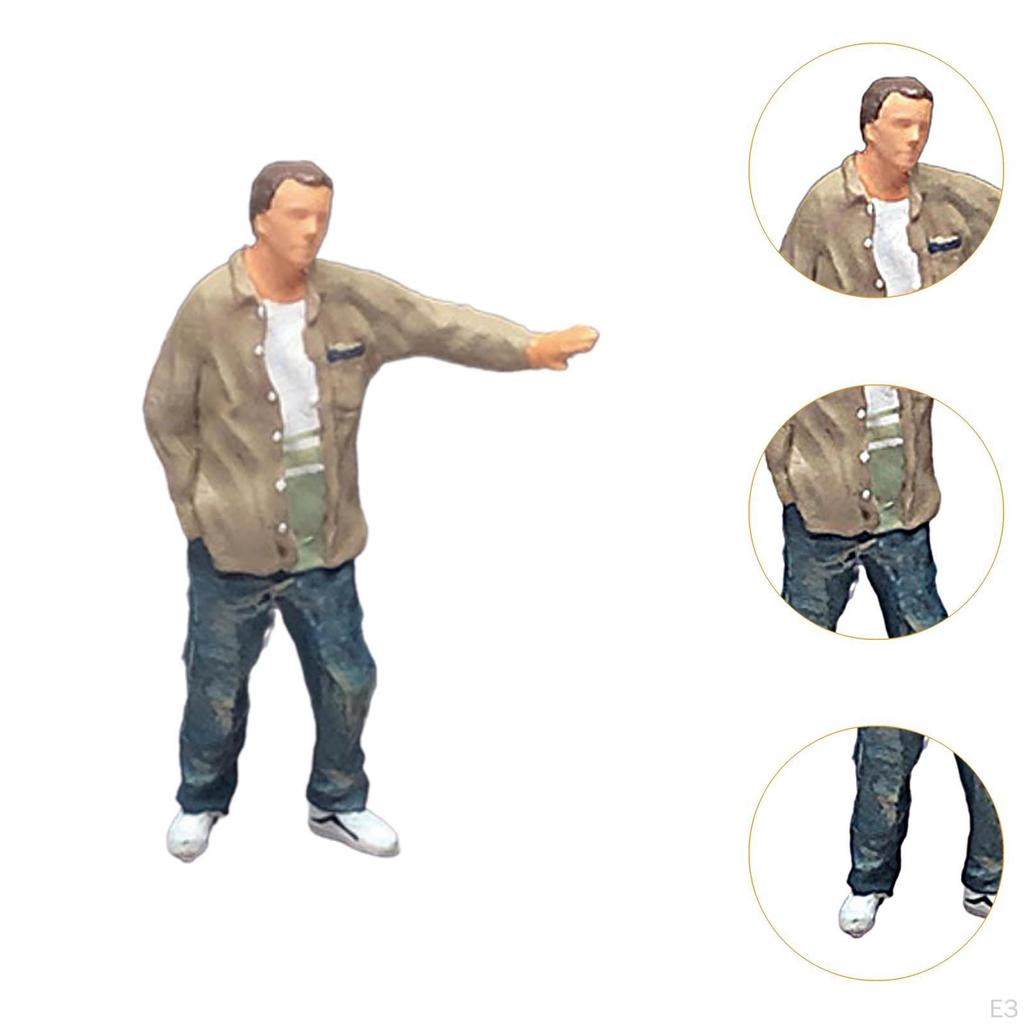 1/64 Boy Figure Model Collection for Dollhouse Diorama and Micro Landscapes