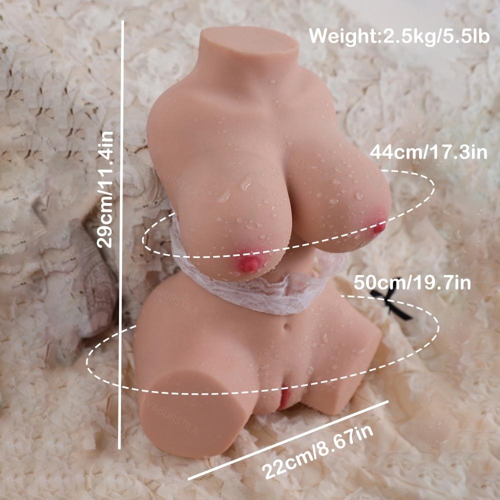 3D Realistische Halbpuppe Künstliche Vagina Real Anal Pussy Doppelkanal Große Brüste TPE Masturbatoren Sexpuppen