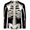 Summer Round Neck 3D Skull Pattern Printed Top, Fashionable and Casual Men's Long Sleeved T-shirts