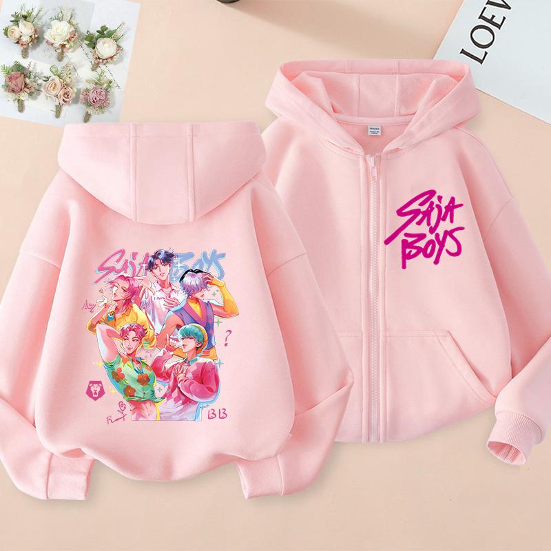 Zip Up Sweatshirts Saja Boys Kpop Demon Hunters Hoodie Children Clothes Kid Girl Boy Sweatshirt Zipper Hoody Baby Top