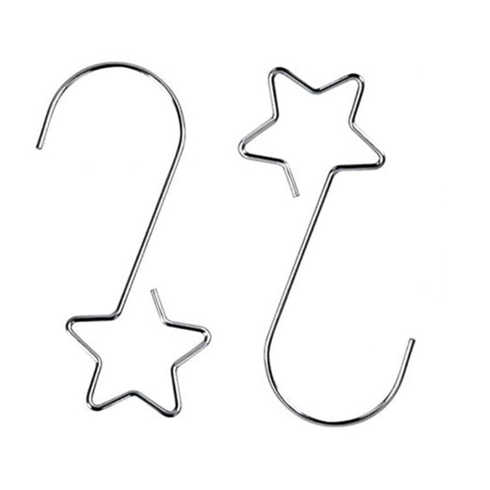 20Pcs/Pack Metal Xmas Tree Hanging Pendant Pentagram Shaped Xmas Wreath Hanger  New Year