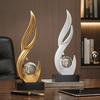 Exquisite Home Accents for Shelves Abstract Decorative Sculpture with Clear Crystal Ball, Modern Flowing Curve Tabletop Decor Statue Resin Art Living