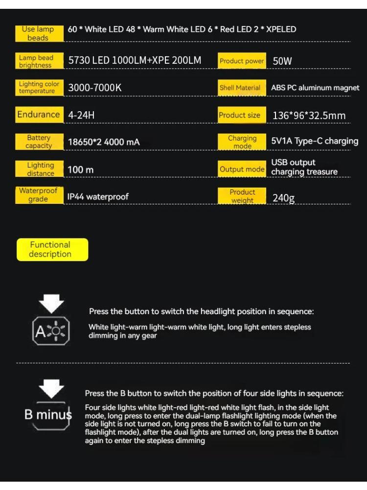 LED Camping Tent Light Rechargeable Searchlight High Power Outdoor Emergency Lighting Waterproof Portable Hanging Night Lamps