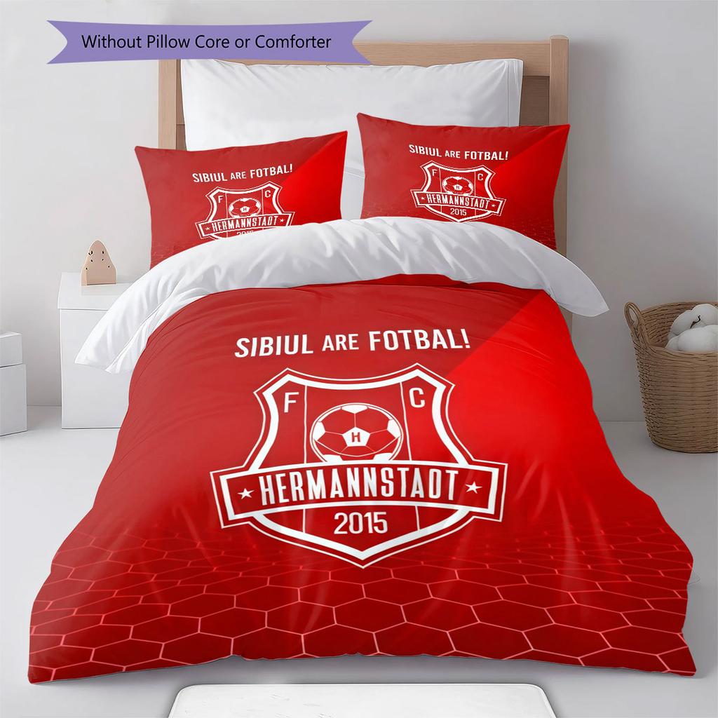FC Hermannstadt Bedding Quilt Set Quilt Cover Pillowcase Home Decoration Birthday Gift (1 * duvet cover + 2 * pillowcase, without core)