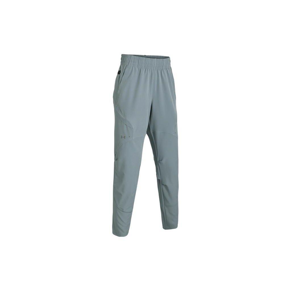 Under Armour Solid Color Logo Embroidered Elastic Waist Straight Leg Sports Pants Women Pants Blue 1379018-465