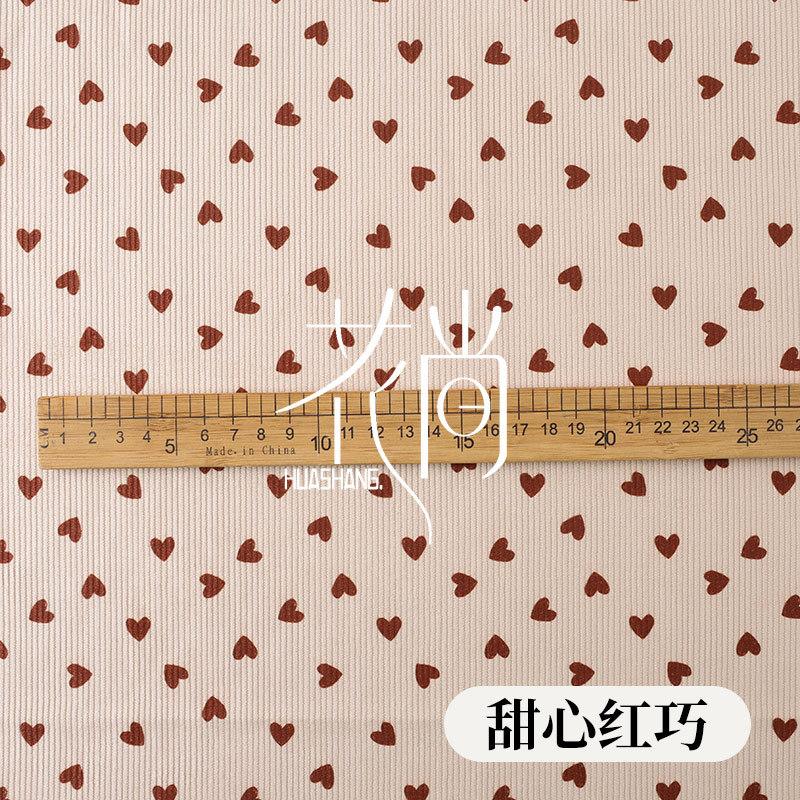 100*150cm Soft Elastic Thick Corduroy Fabric Graffiti Small Heart Winter Children's Clothing Handmade Jacket Shoes Bag