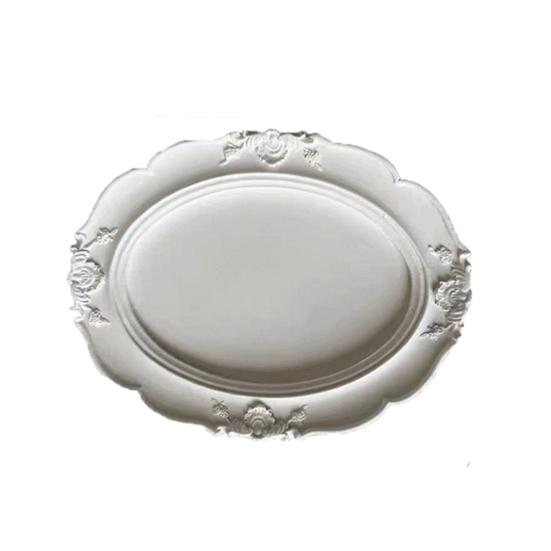 Embossed Jewelry Tray, Vintage Small Trinket Holder Dish for Rings, Necklaces, Bracelets, Keys, Decorative Dresser Storage Organizer Tray for Women,