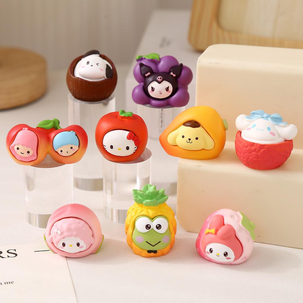 9pcs My Melody Creative Fruit Model Ornament Set For Kids And Collectors