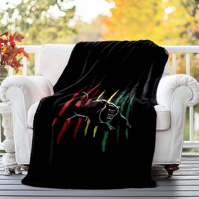 Panthers Flannel Blanket Soft All-Season Throw, Design for Camping, Car Travel, Hiking Sofa, Bed, Office Perfect Gift for Parties