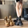Hollow Martin Boots Women's New Summer Thin Breathable Inner Heightening Thick-soled Hiking Shoes Mesh Short Boots