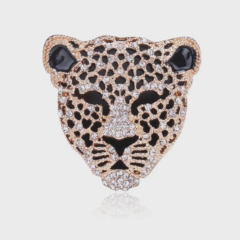 Vintage Rhinestone Leopard Brooch: Stylish Animal Pin for Clothing