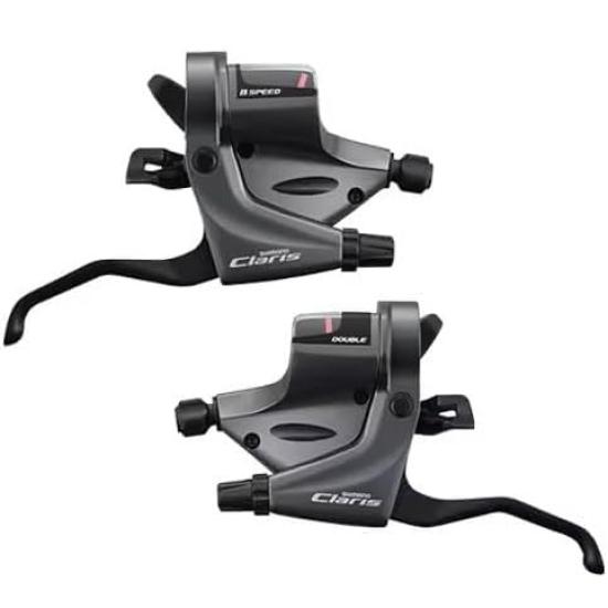 

SHIMANO CLARIS Алюминиевый сплав Легкий Оптический дисплей передач Передний Двойной Задний Комплект рычагов переключения/тормоза ESTRS200DPA ESTRS200LCB ESTRS200RCA 8-скоростной переключатель/тормоз серый