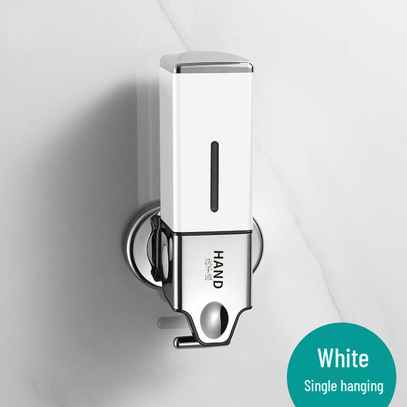 Wall-Mounted Dual Soap Dispenser with Double Hook for Bathroom & Kitchen
