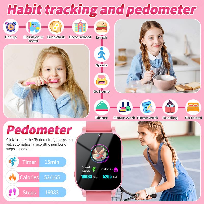 New Kid Camera Smart Watch LED Video Recording Study Cards Story Book Games Calories Student Child Smartwatch Boy Girl Gift