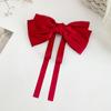 New Black Large Bow Ribbon Hair Clip for Women's Fashion Temperament Coil Hair Spring Clip Girl Hair Accessories
