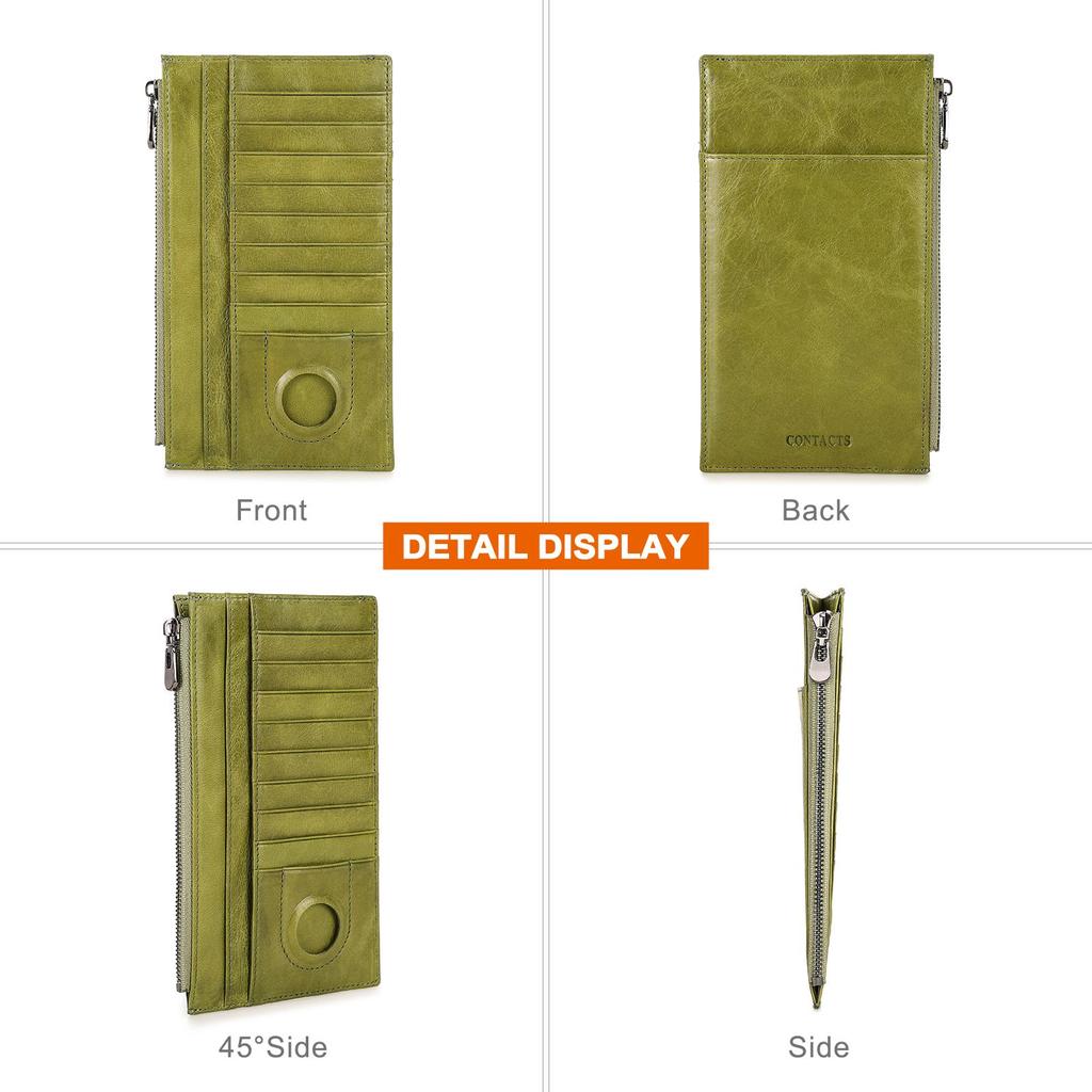 Buy Genuine Leather Women Airtag Card Holder Wallet for 6.7 Inch Phone