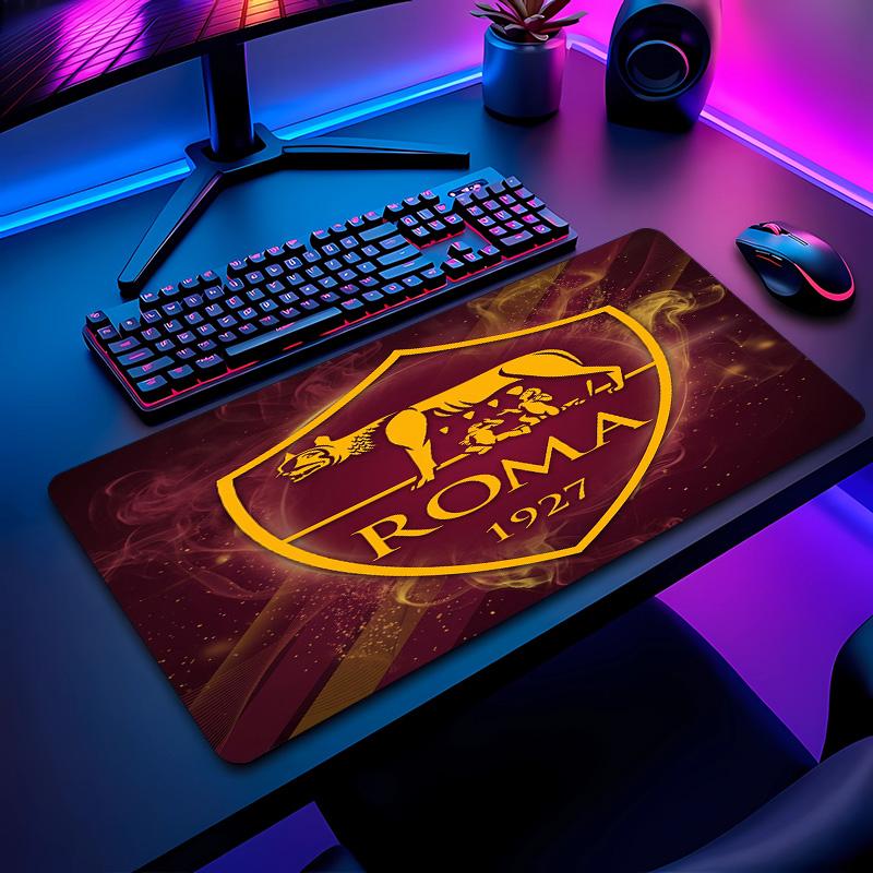 Tappetino per Mouse con Motivo Calcio AS Roma No?Tappetino Mouse da Gioco Antiscivolo con Base in Gomma per Scrivania Ufficio Casa
