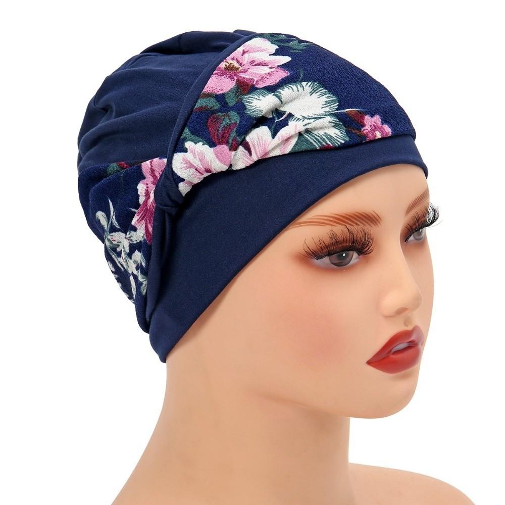 Flower Printed Knot Chemo Hat Elastic Beanie Hats Casual Turban Hat