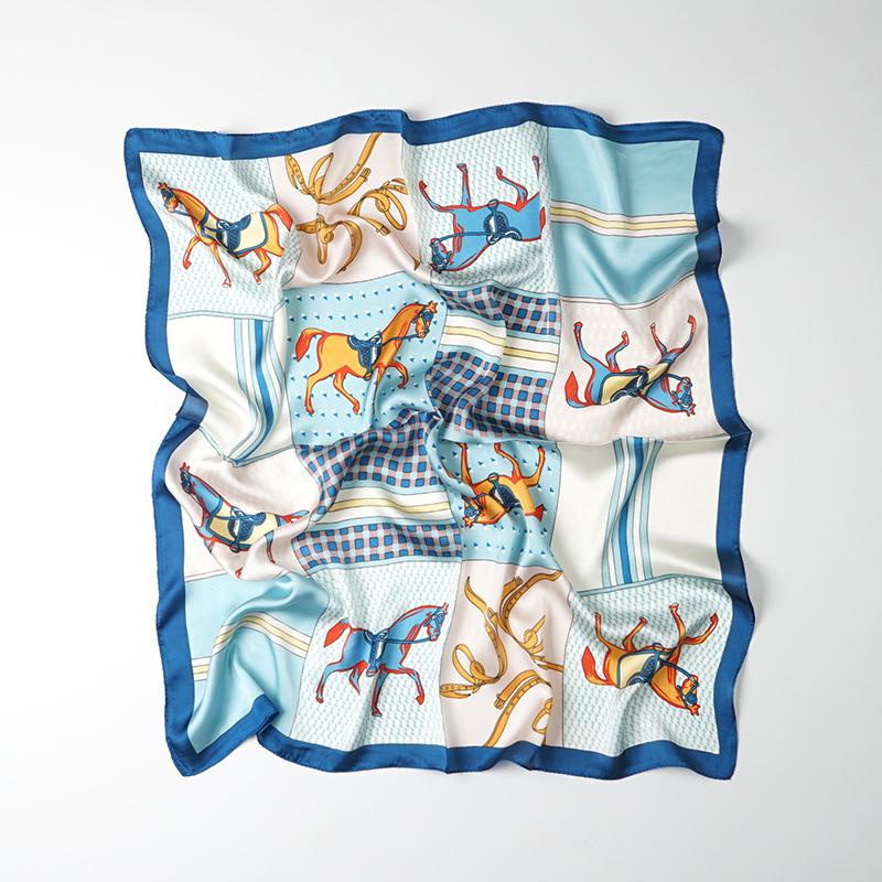 Luxury Printing Silk Scarf 70*70Cm Square Bandelet Women'S Silk Temperament Small Scarf Neck Decorative Wrap Fashion Scarves
