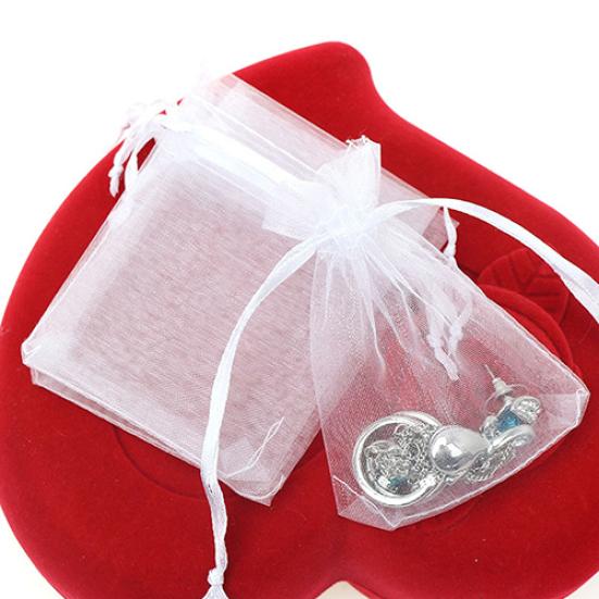 50 Pcs Pure Color Organza Wedding Drawable Pouch Jewelry Package Gift Bag