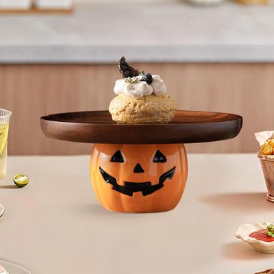 Halloween Pumpkin Tray Pedestal Platter Candy Afternoon Tea Stand Birthday Baby Shower Cupcake