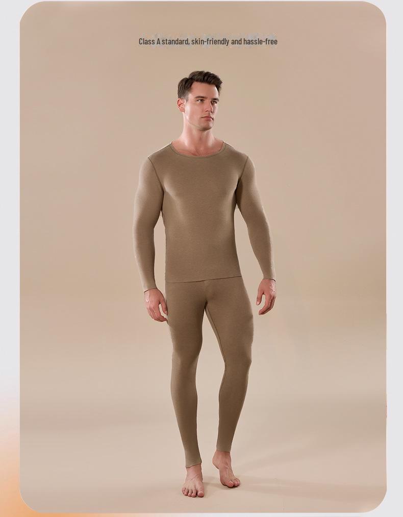 Men's Custom 24 Cashmere Suit: Far Infrared, Moisture-Absorbing, Heating Autumn Underwear with Acrylic and German Cashmere.