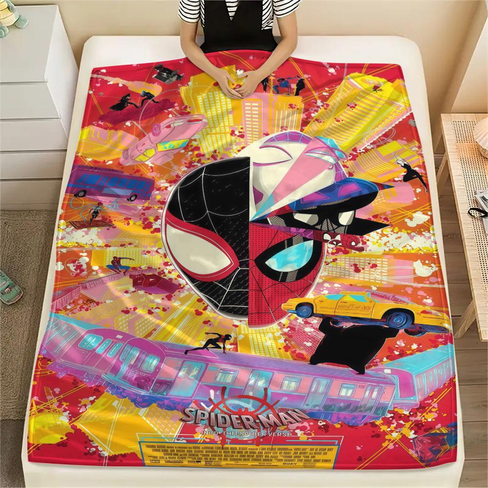 1PC Spider-Man Print Flannel Blanket, High quality Comfortable for All Seasons, Home Decor, Warmth and Comfort, Perfect for Christmas Gifts