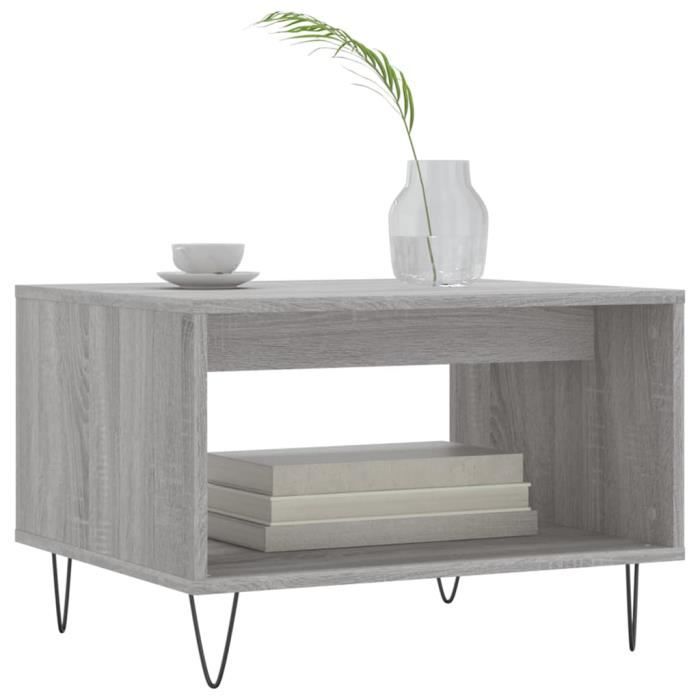 VidaXL Table basse sonoma gris 60x50x40 cm bois d'ingénierie 829258