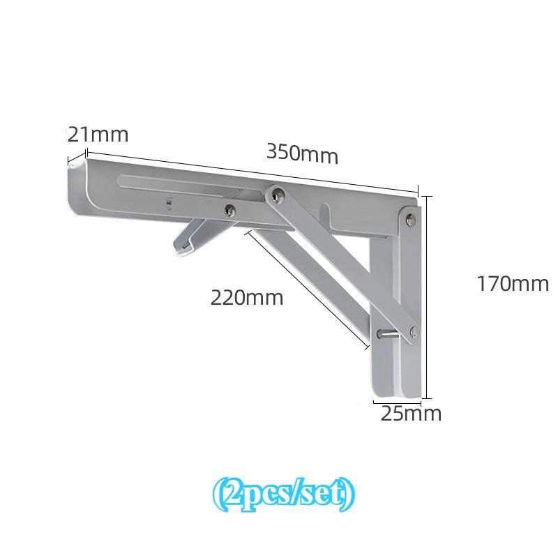 2pcs/set Brushed Stainless Steel 6-20 Inch Folding Angle Bracket Triangle Shelf Heavy Support Adjustable Wall Mounted Bench