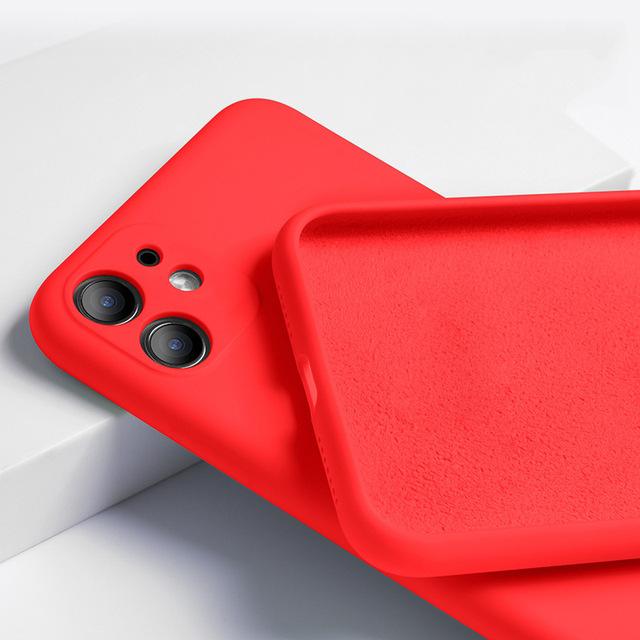 Coque de luxe en Silicone liquide souple, étui Original antichoc pour Iphone 14 13 11 12 Promax Xr Xs 78plus, polaire Super Fine