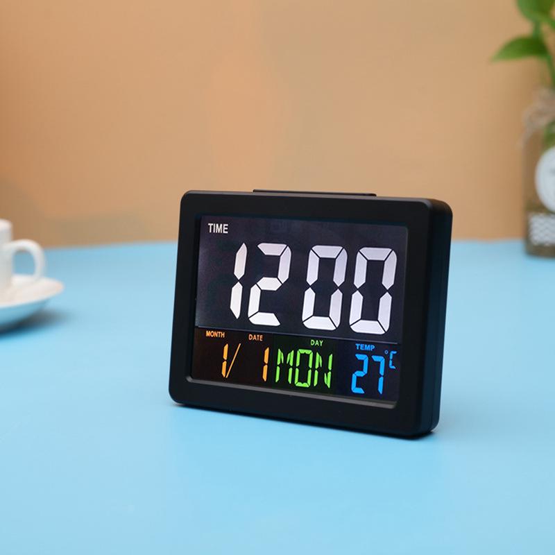 Large Screen LCD Table Clock with Temperature Display and Alarm, Model G2000