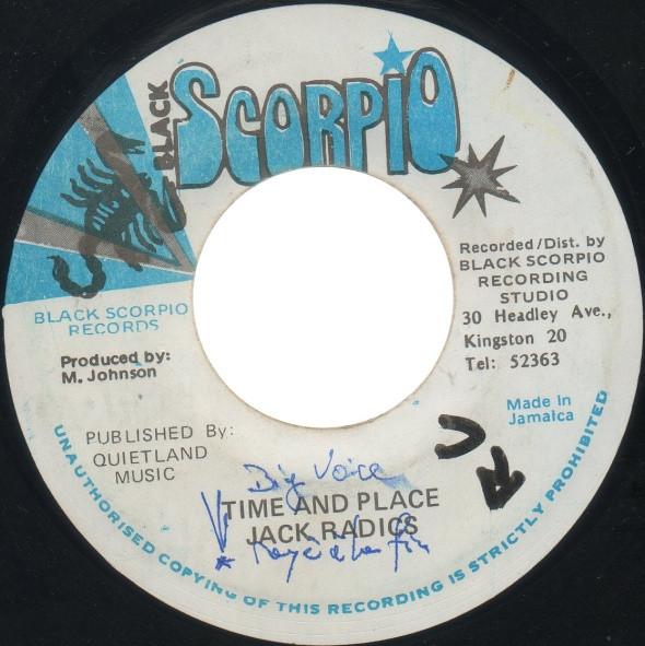 

7inch Record JACK RADICS Time And Place NONE Black Scorpio Jamaica Reggae Ska Dub Used