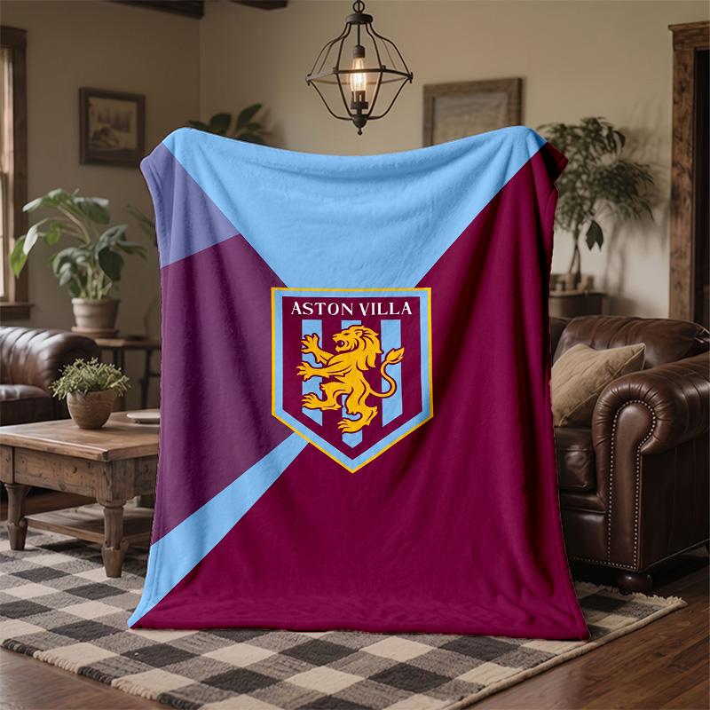 Aston Villa Football Print Flannel Blanket Soft Warm Sofa Bed Throw Blanket For Home Office Bedroom