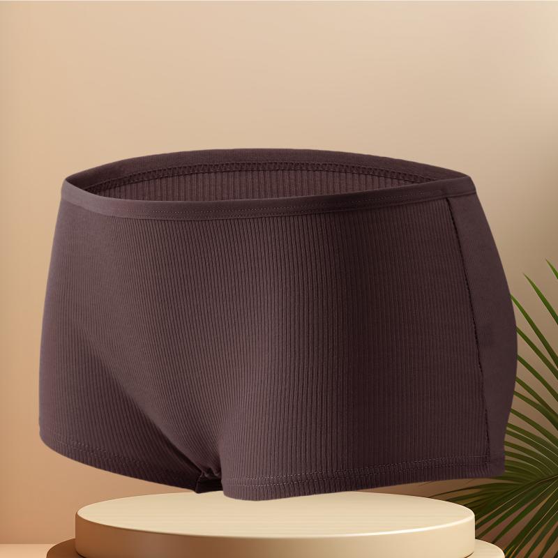 

Женские хлопковые трусы FINETOO, бесшовные спортивные боксеры, безопасное нижнее белье, женские однотонные трусы, уютное нижнее белье, интимные трусы S-XL XL&1Pc кофейный