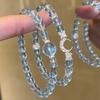 Zircon Blue Crystal Beaded Crystal Bracelet Versatile Simple Fashion Bracelet Temperament High-end Niche Jewelry