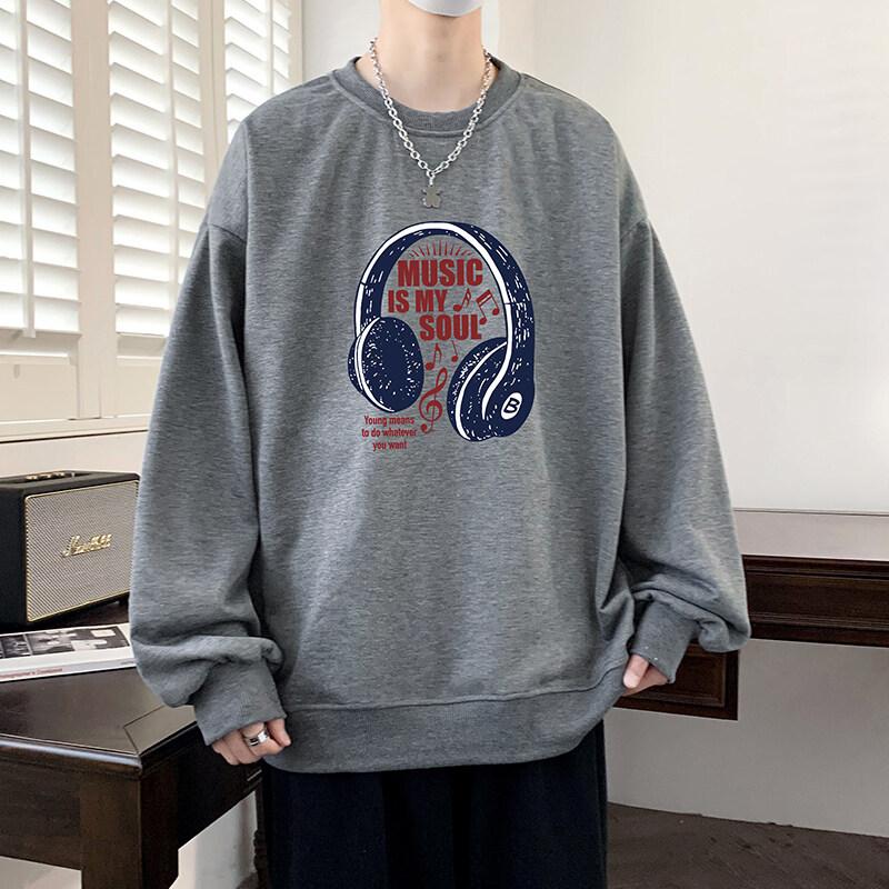 Spring Plus Size Sweater Men's Loose Round Neck Hong Kong Style Fat Man Versatile Casual Clothes