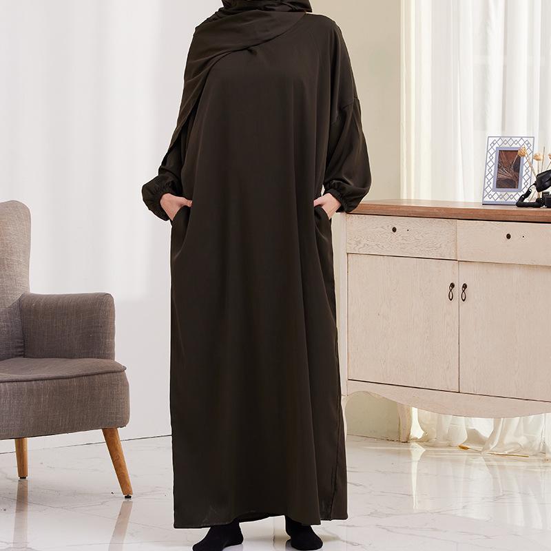 XG2057 Women's Hooded Long Robe Dress - Middle Eastern & Turkish Style