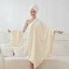 Coral Fleece Three-Piece Bath Set: Thick, Absorbent, Non-Shedding Towels with Hair Drying Cap.