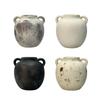 Elegant Wabi Sabi Ceramic Vase Bud Holder Vintage Farmhouse Flowerpot for Living Room Office Tabletop Decor