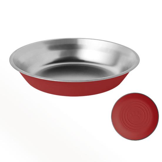 

Миска для домашних животных из нержавеющей стали, нескользящее силиконовое дно, маленькая, средняя, большая, для собак, кошек, миска для кормления, устойчивая к опрокидыванию, поилка/кормушка для лакомств и еды красный