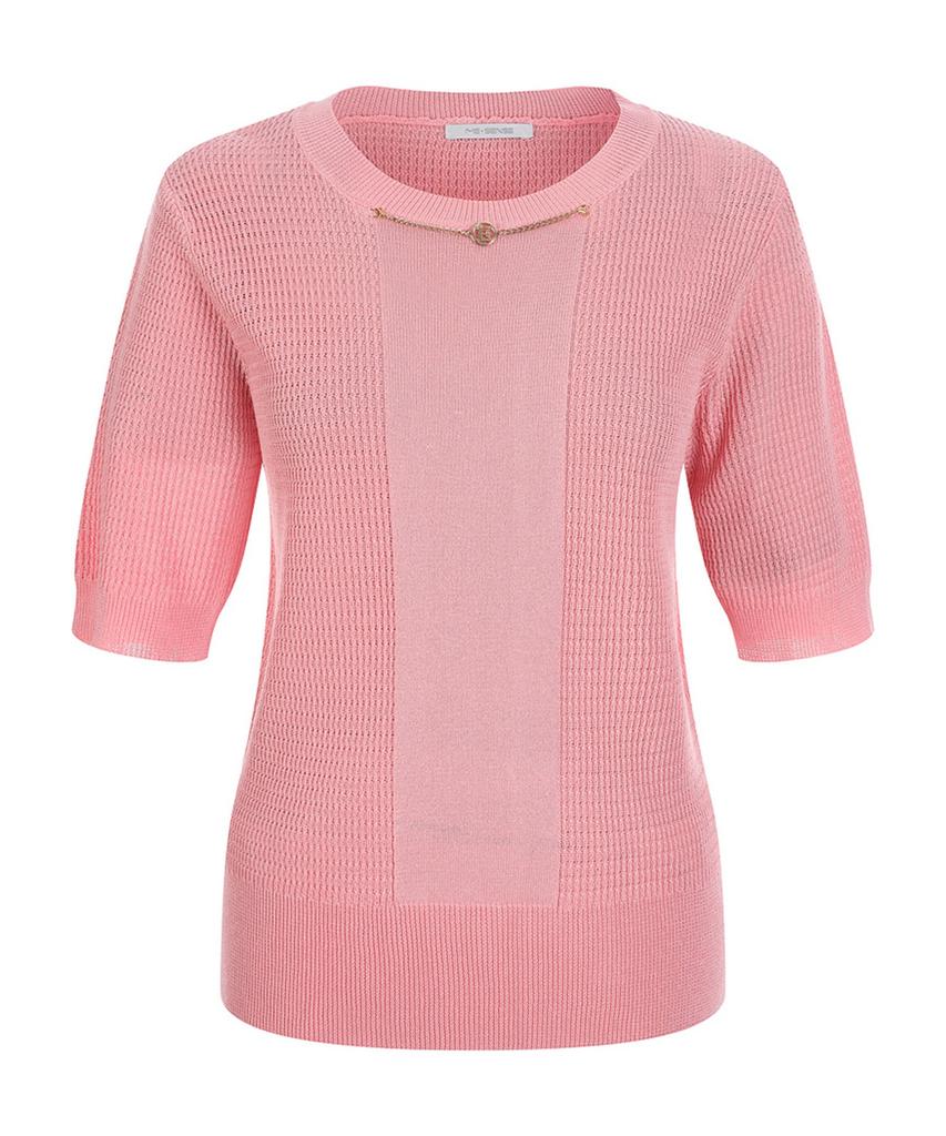 MESENSE Chain-Detailed Short-Sleeve Knit_Mb54Knmd02Z
